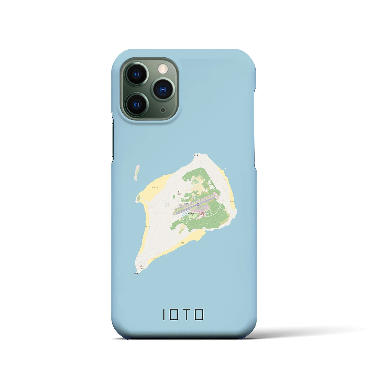 【硫黄島】地図柄iPhoneケース（バックカバータイプ・ナチュラル）iPhone 11 Pro 用