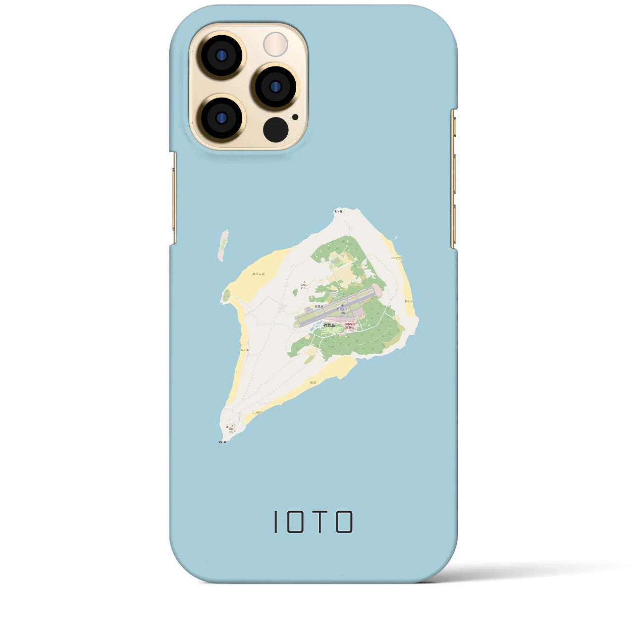 【硫黄島】地図柄iPhoneケース（バックカバータイプ・ナチュラル）iPhone 12 Pro Max 用