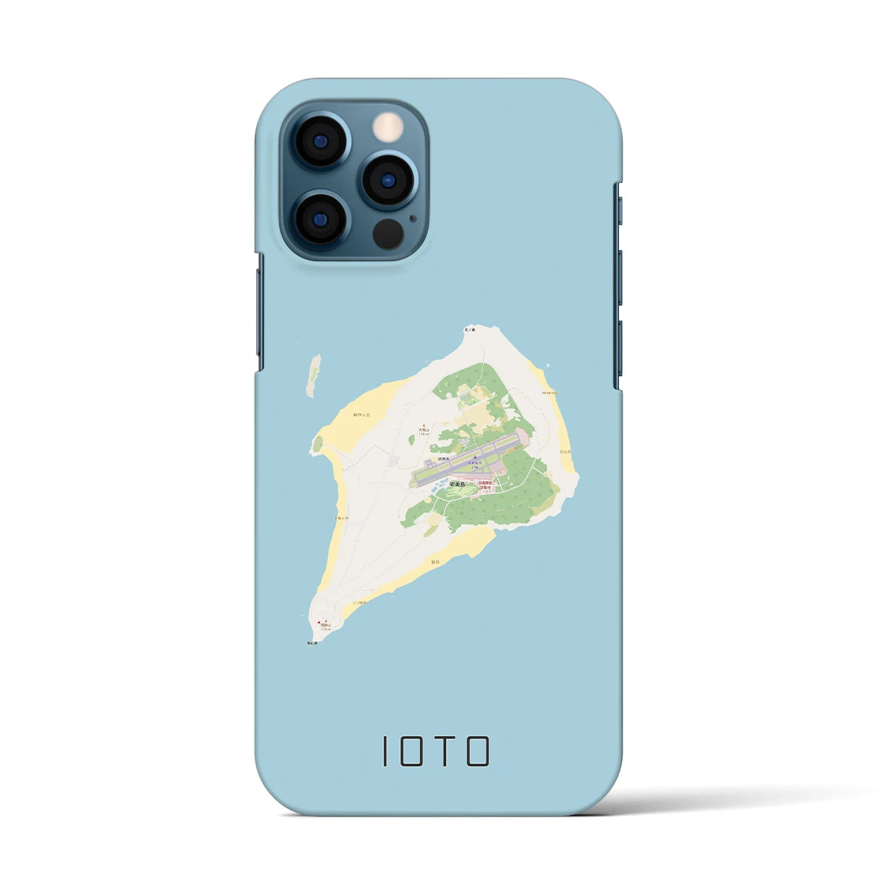 【硫黄島】地図柄iPhoneケース（バックカバータイプ・ナチュラル）iPhone 12 / 12 Pro 用