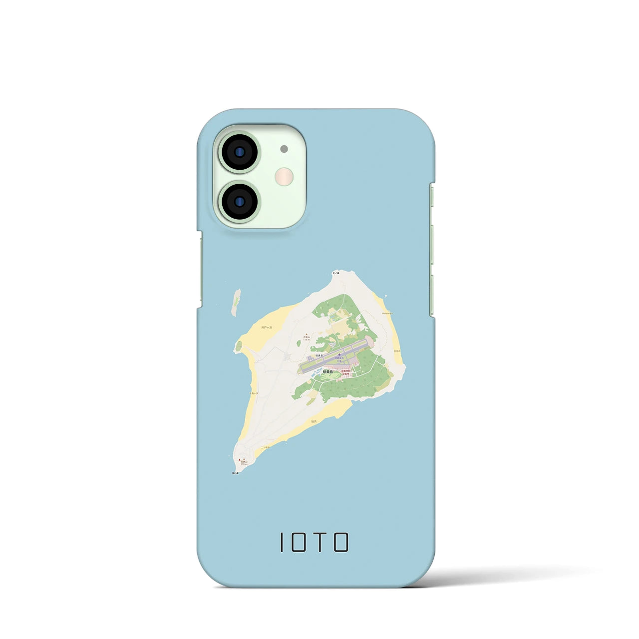 【硫黄島】地図柄iPhoneケース（バックカバータイプ・ナチュラル）iPhone 12 mini 用