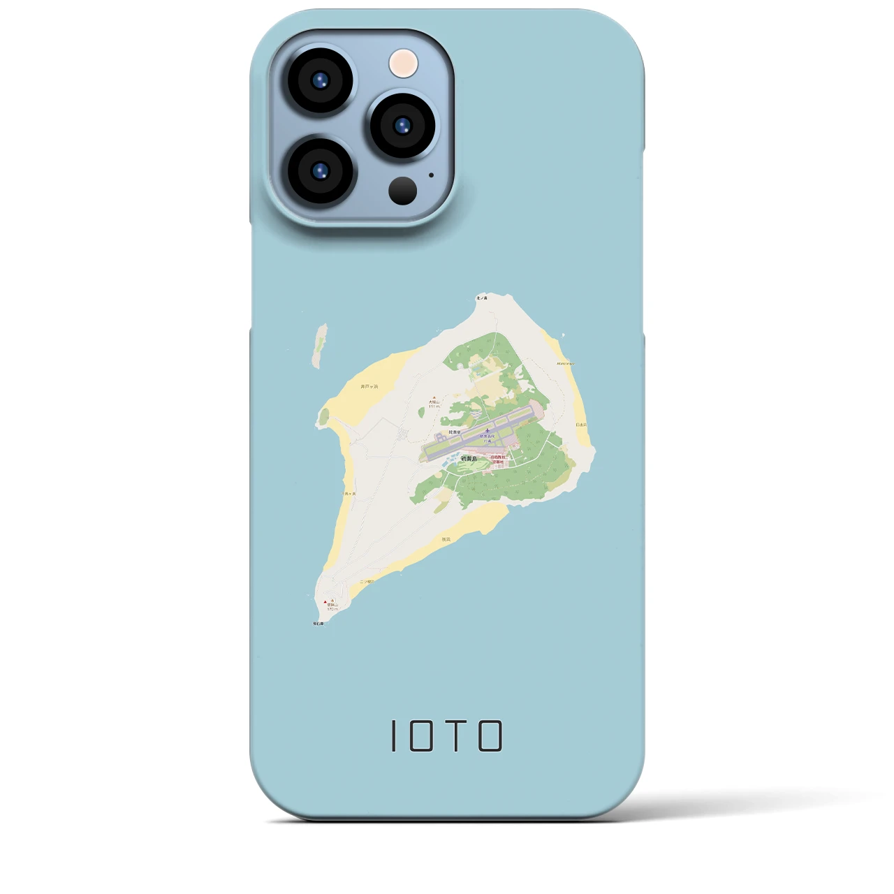 【硫黄島】地図柄iPhoneケース（バックカバータイプ・ナチュラル）iPhone 13 Pro Max 用