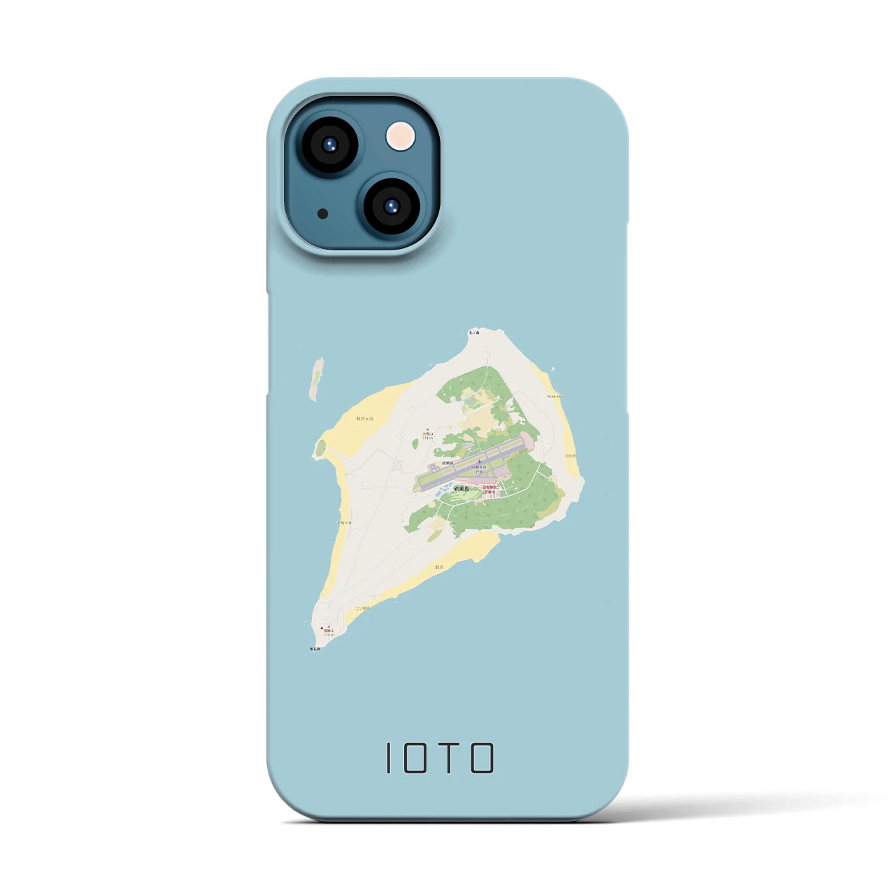 【硫黄島】地図柄iPhoneケース（バックカバータイプ・ナチュラル）iPhone 13 用