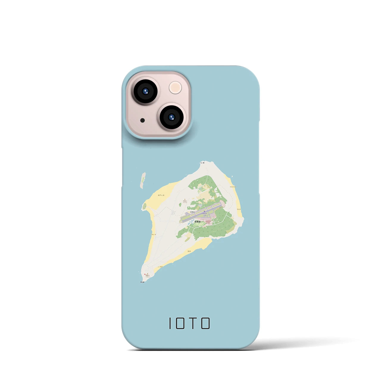 【硫黄島】地図柄iPhoneケース（バックカバータイプ・ナチュラル）iPhone 13 mini 用