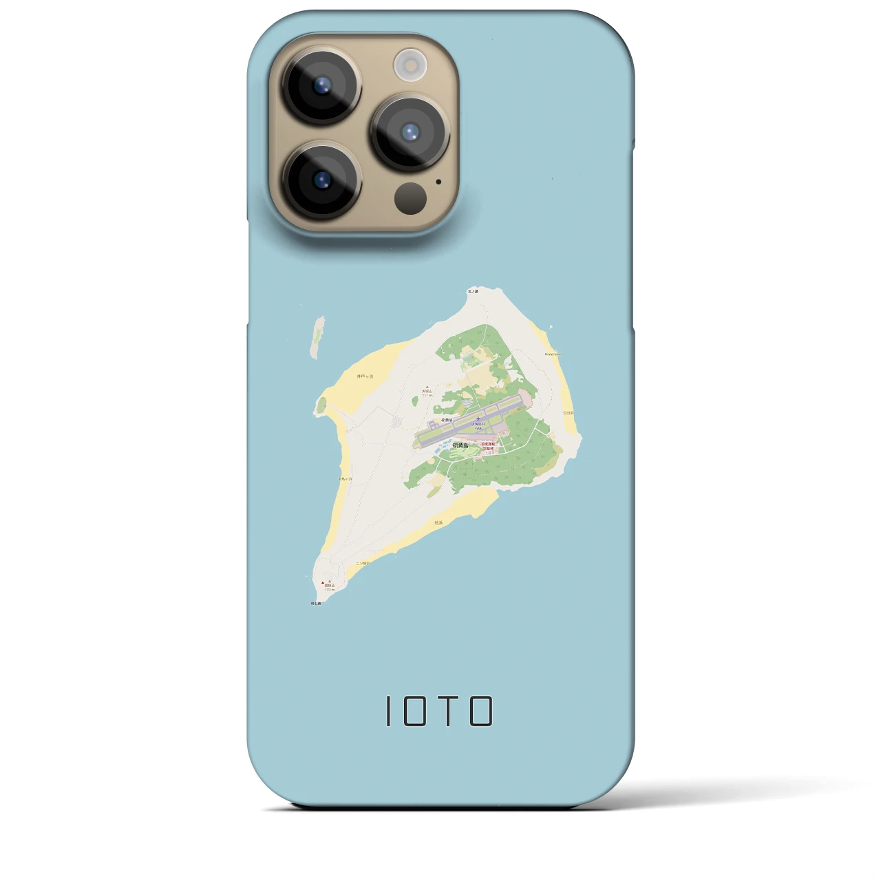 【硫黄島】地図柄iPhoneケース（バックカバータイプ・ナチュラル）iPhone 14 Pro Max 用