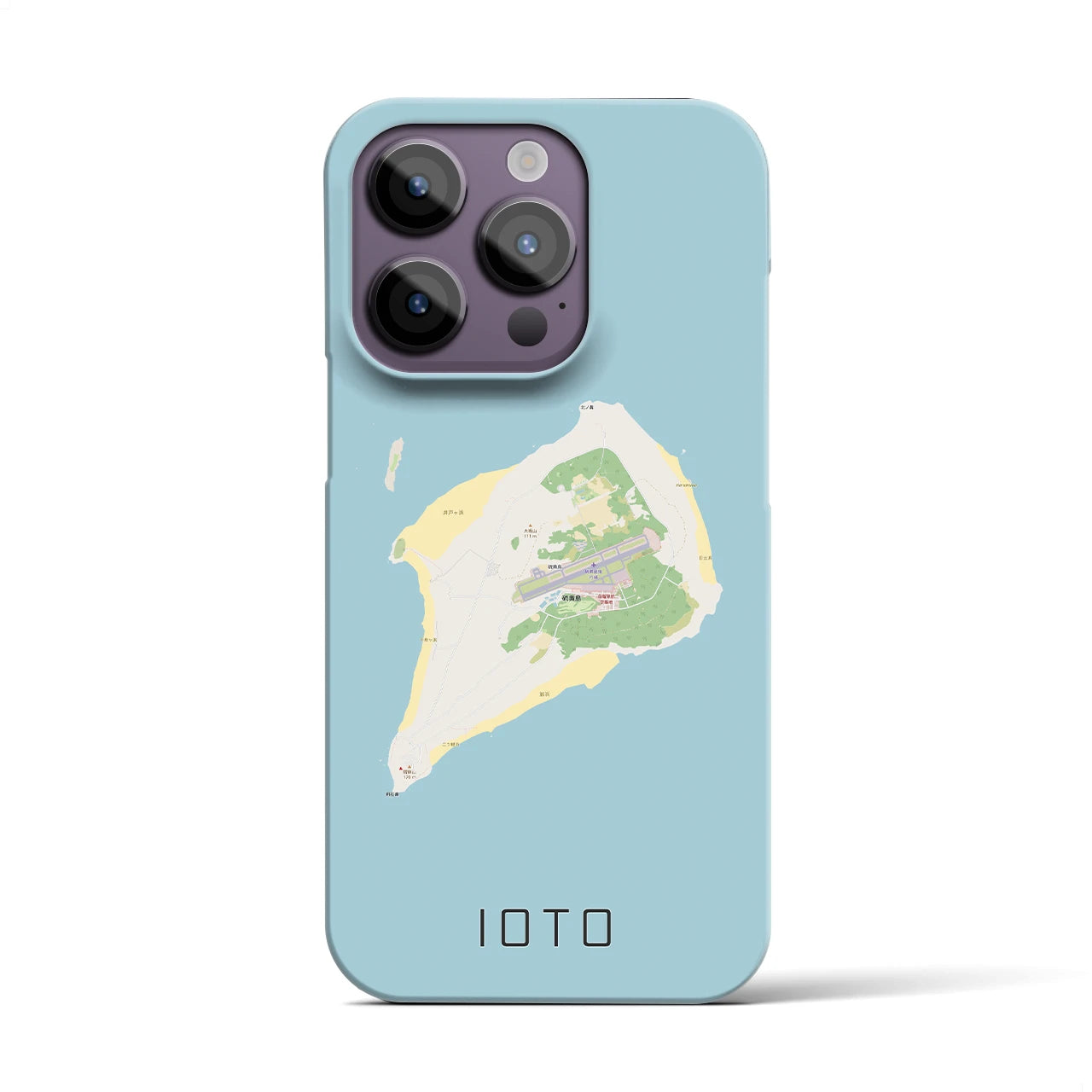 【硫黄島】地図柄iPhoneケース（バックカバータイプ・ナチュラル）iPhone 14 Pro 用