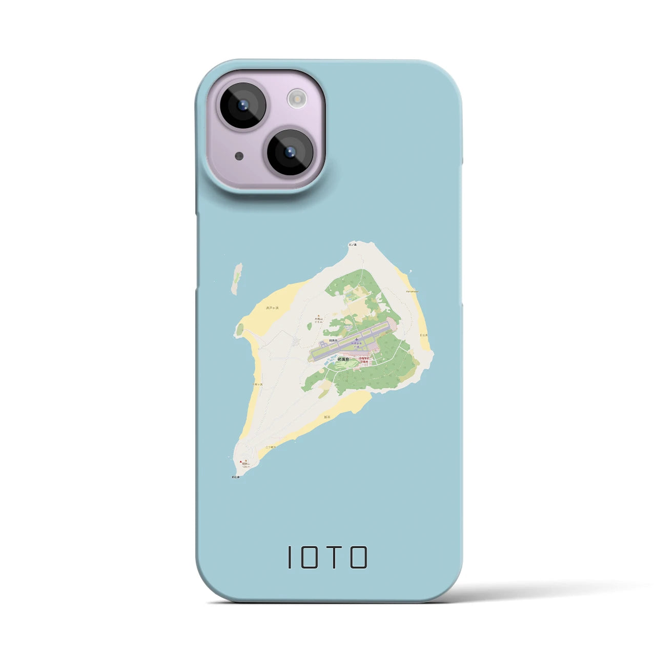 【硫黄島】地図柄iPhoneケース（バックカバータイプ・ナチュラル）iPhone 14 用