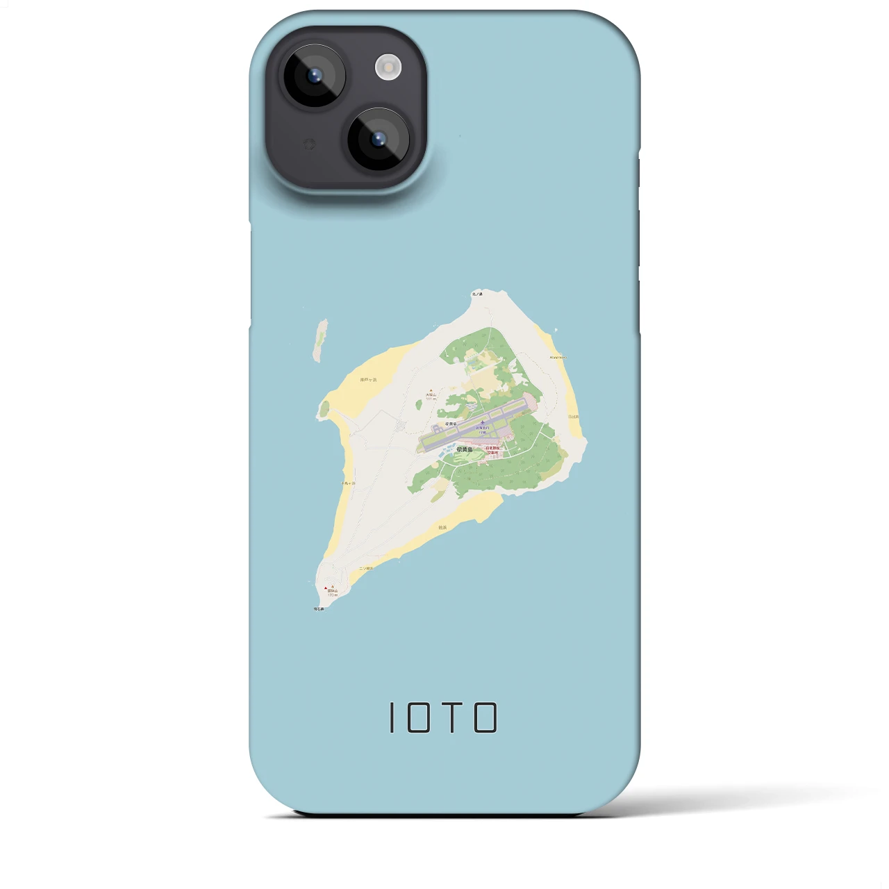【硫黄島】地図柄iPhoneケース（バックカバータイプ・ナチュラル）iPhone 14 Plus 用