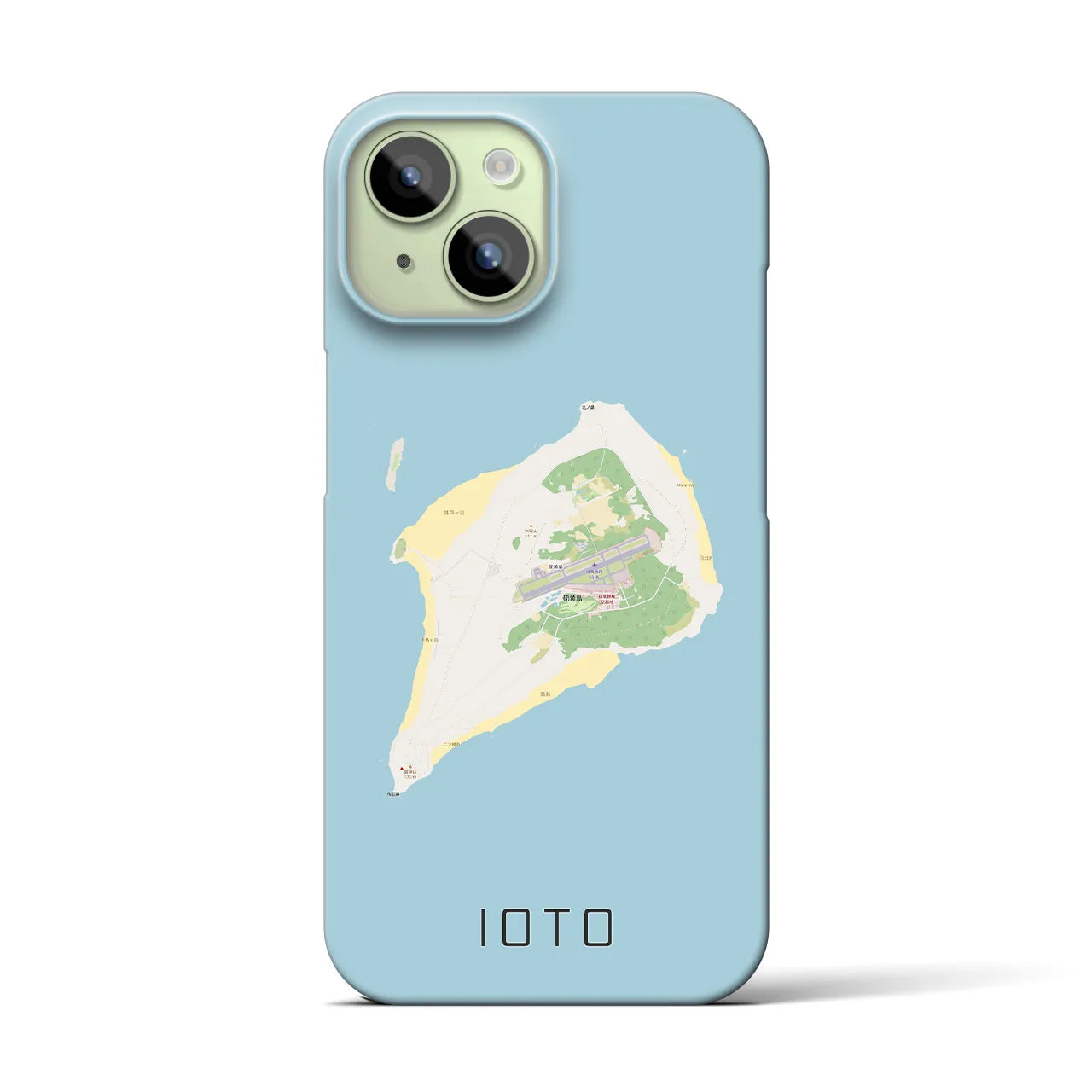 【硫黄島】地図柄iPhoneケース（バックカバータイプ・ナチュラル）iPhone 15 用