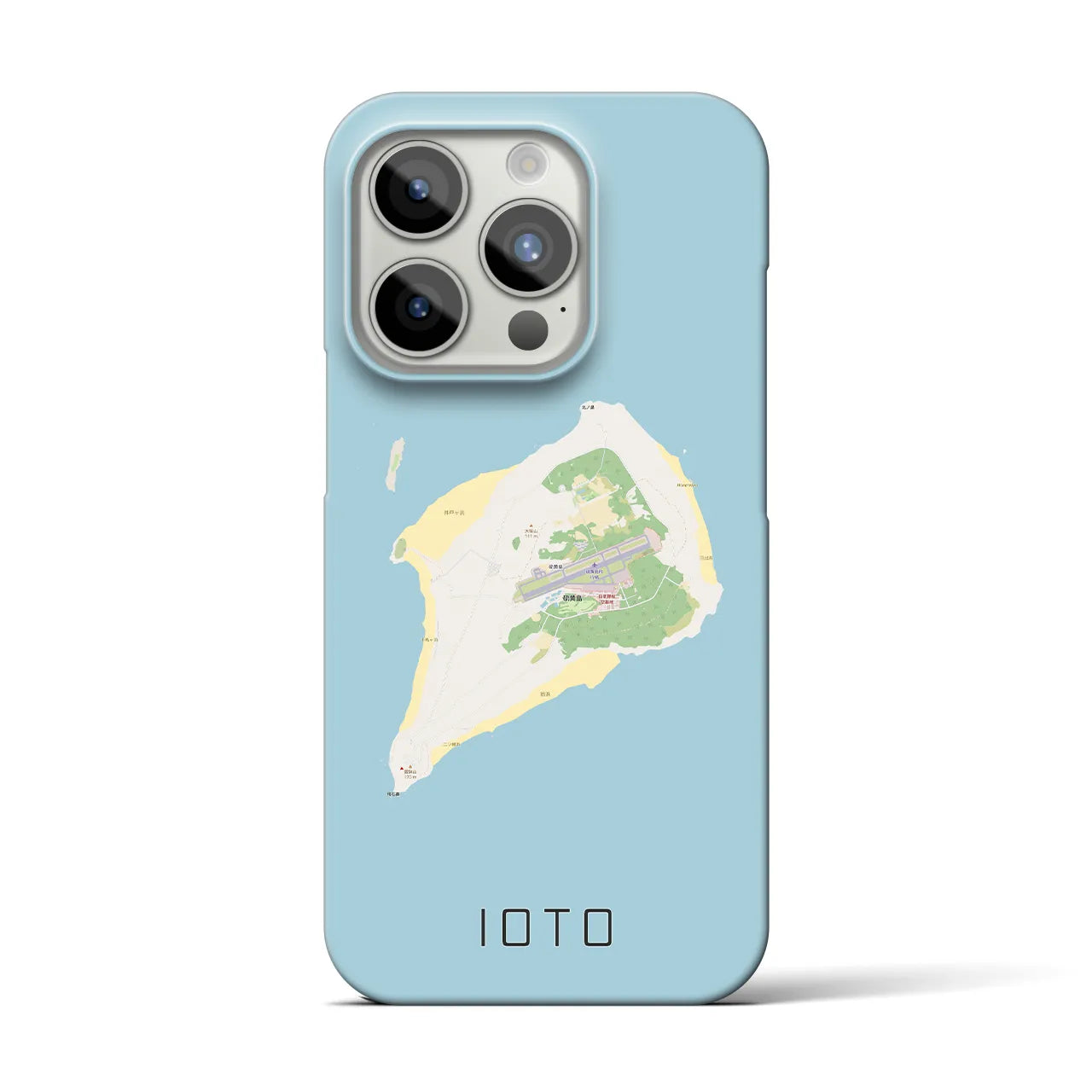 【硫黄島】地図柄iPhoneケース（バックカバータイプ・ナチュラル）iPhone 15 Pro 用