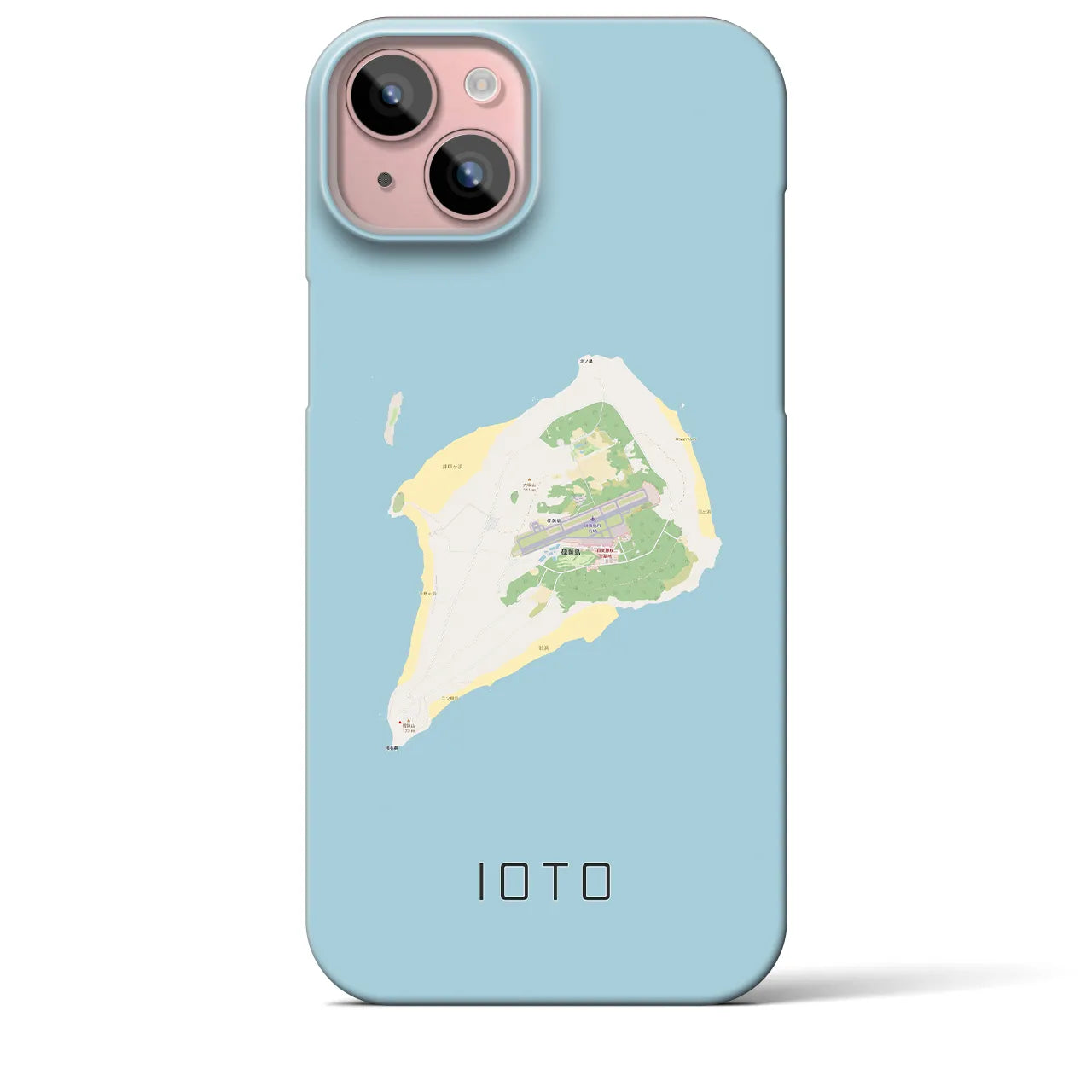 【硫黄島】地図柄iPhoneケース（バックカバータイプ・ナチュラル）iPhone 15 Plus 用