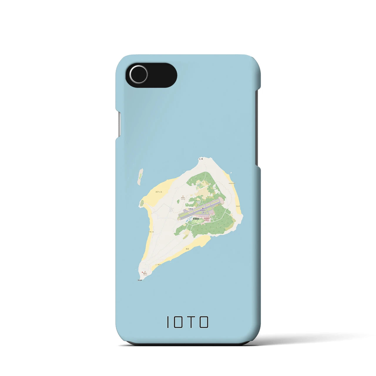 【硫黄島】地図柄iPhoneケース（バックカバータイプ・ナチュラル）iPhone SE（第3 / 第2世代） / 8 / 7 / 6s / 6 用