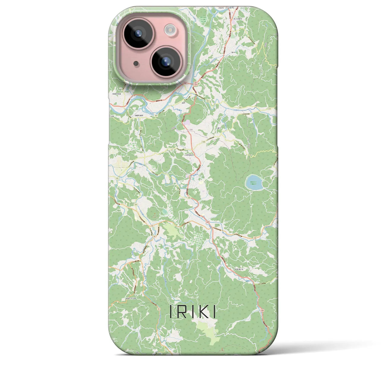 【入来】地図柄iPhoneケース（バックカバータイプ・ナチュラル）iPhone 15 Plus 用