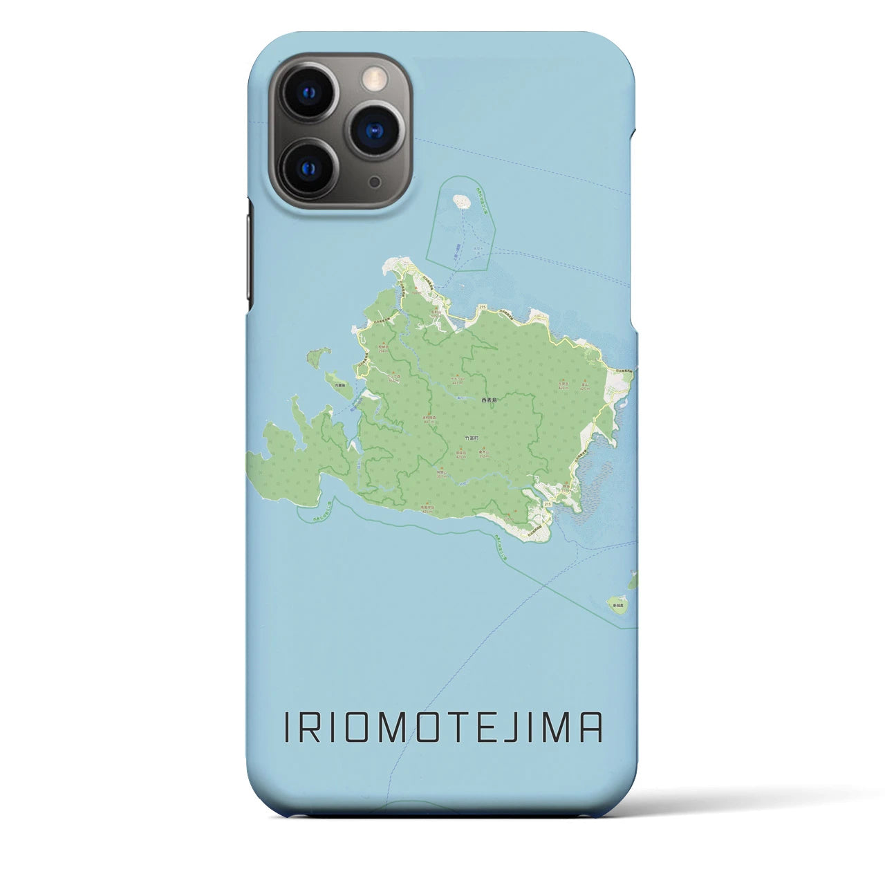 【西表島】地図柄iPhoneケース（バックカバータイプ・ナチュラル）iPhone 11 Pro Max 用