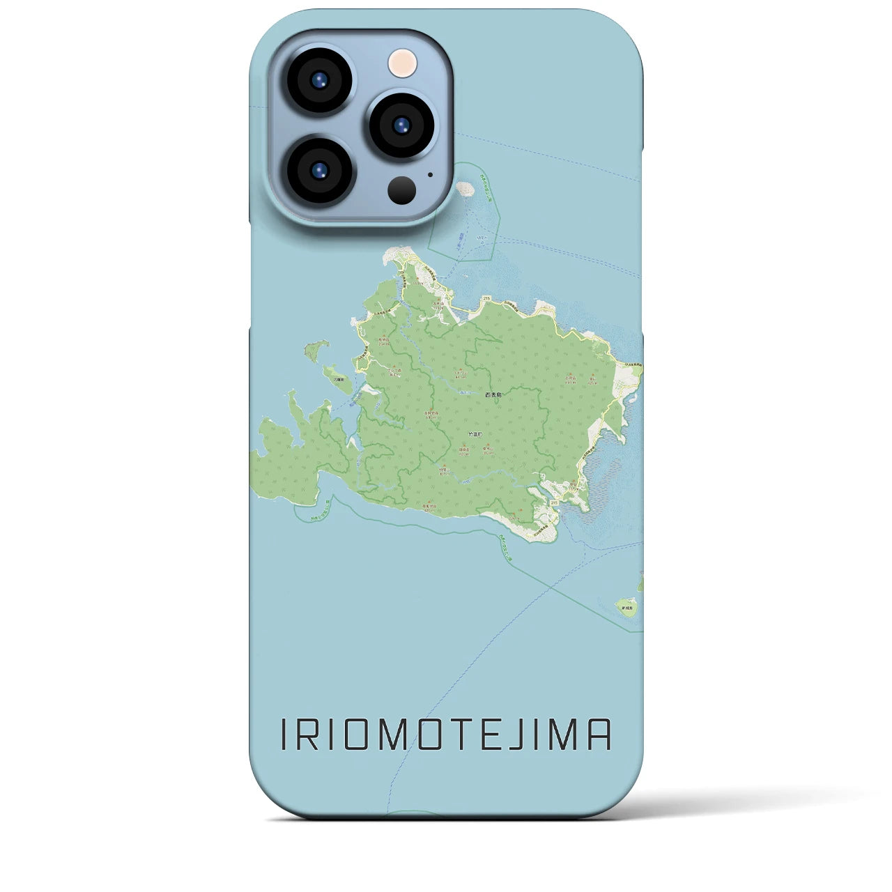【西表島】地図柄iPhoneケース（バックカバータイプ・ナチュラル）iPhone 13 Pro Max 用