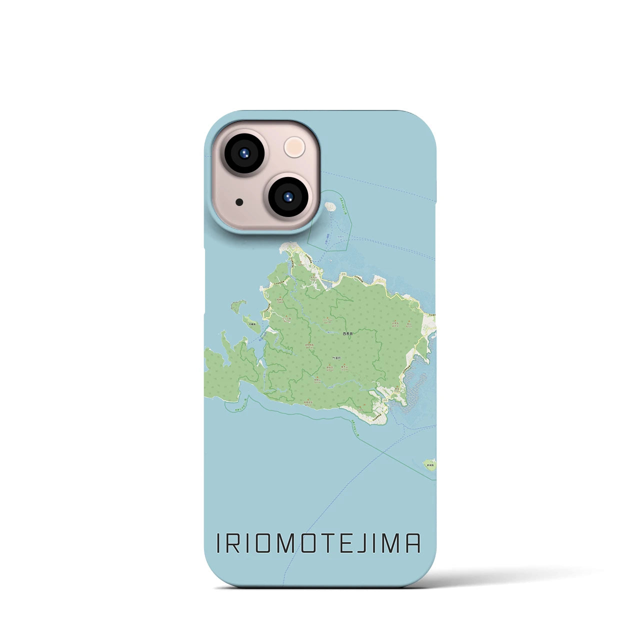 【西表島】地図柄iPhoneケース（バックカバータイプ・ナチュラル）iPhone 13 mini 用