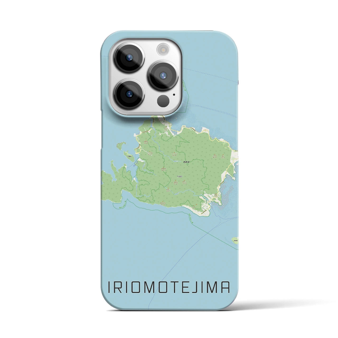 【西表島】地図柄iPhoneケース（バックカバータイプ・ナチュラル）iPhone 14 Pro 用