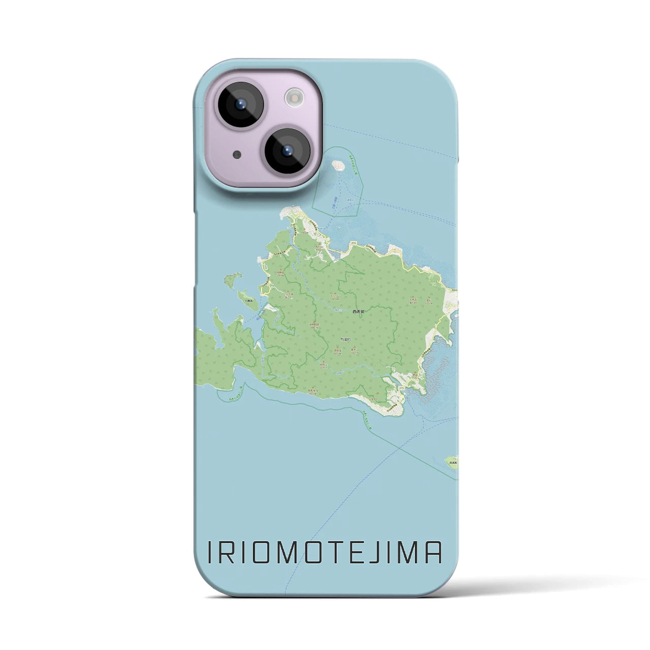【西表島】地図柄iPhoneケース（バックカバータイプ・ナチュラル）iPhone 14 用