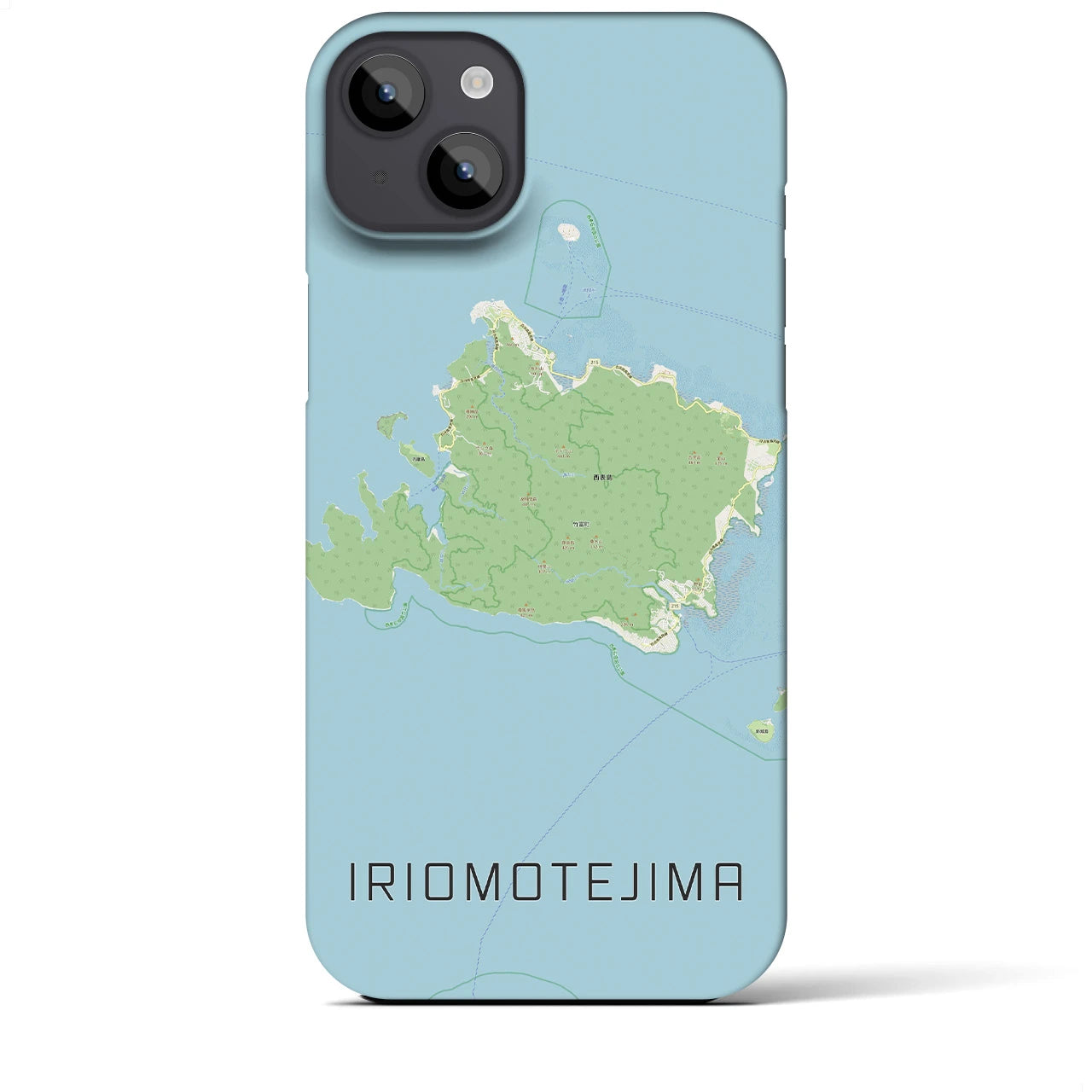 【西表島】地図柄iPhoneケース（バックカバータイプ・ナチュラル）iPhone 14 Plus 用