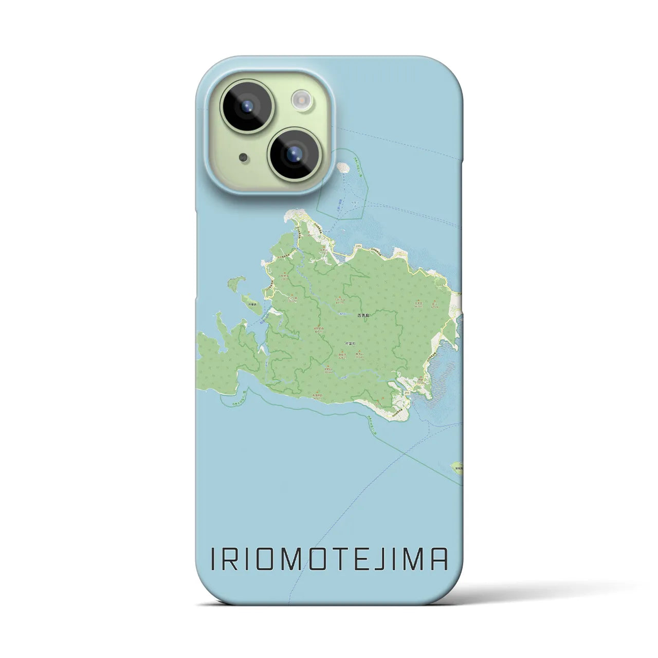【西表島】地図柄iPhoneケース（バックカバータイプ・ナチュラル）iPhone 15 用
