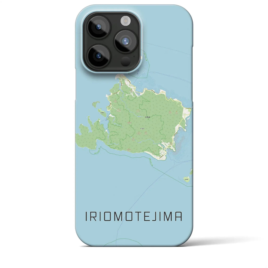 【西表島】地図柄iPhoneケース（バックカバータイプ・ナチュラル）iPhone 15 Pro Max 用