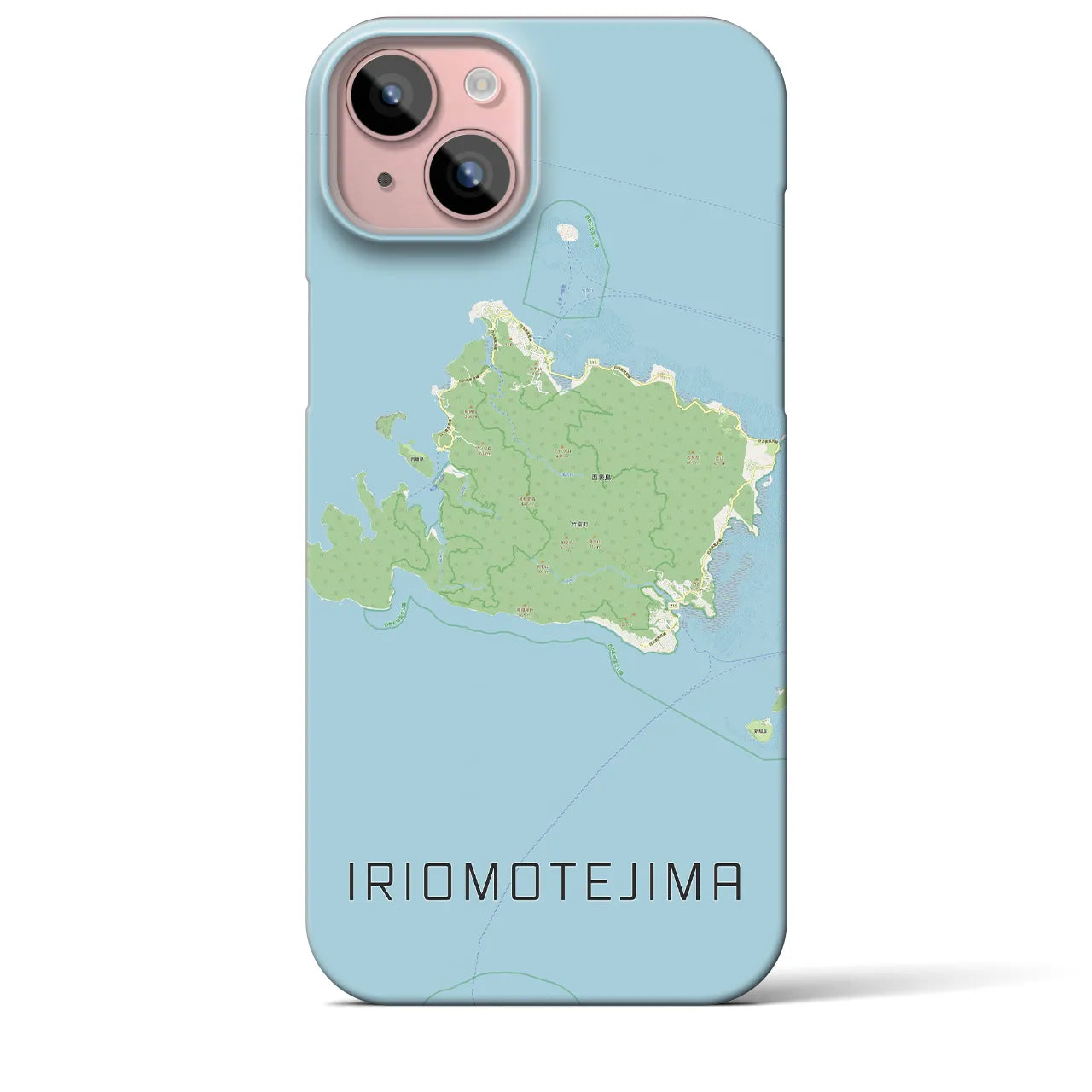 【西表島】地図柄iPhoneケース（バックカバータイプ・ナチュラル）iPhone 15 Plus 用