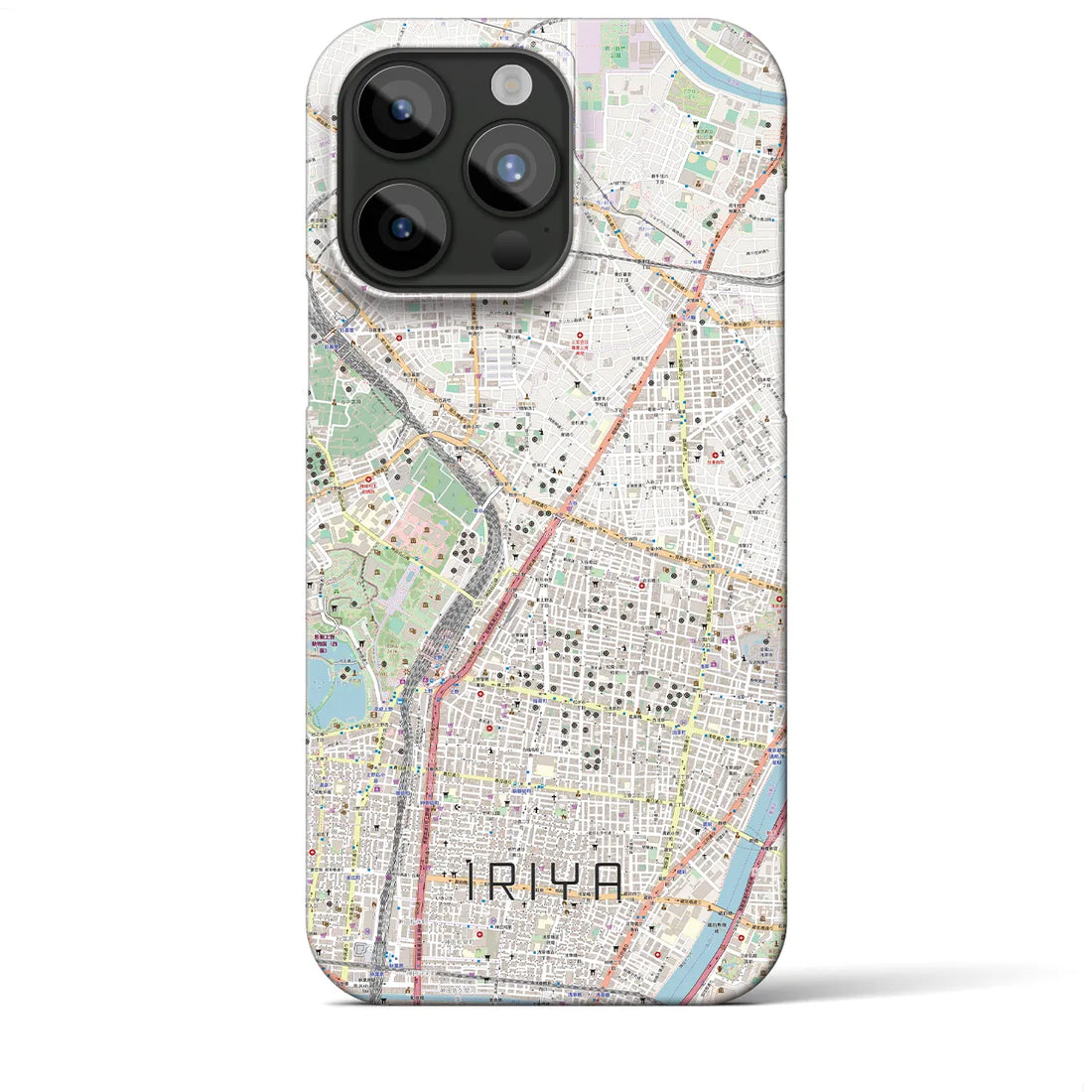 【入谷】地図柄iPhoneケース（バックカバータイプ・ナチュラル）iPhone 15 Pro Max 用