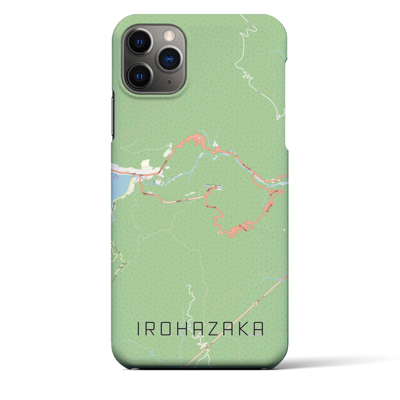 【いろは坂】地図柄iPhoneケース（バックカバータイプ・ナチュラル）iPhone 11 Pro Max 用