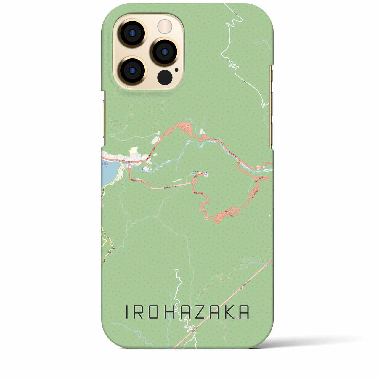 【いろは坂】地図柄iPhoneケース（バックカバータイプ・ナチュラル）iPhone 12 Pro Max 用