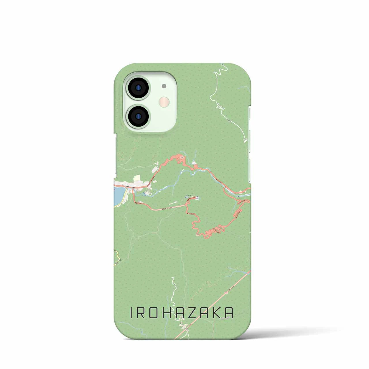 【いろは坂】地図柄iPhoneケース（バックカバータイプ・ナチュラル）iPhone 12 mini 用