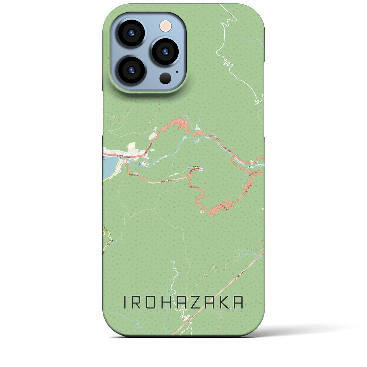 【いろは坂】地図柄iPhoneケース（バックカバータイプ・ナチュラル）iPhone 13 Pro Max 用