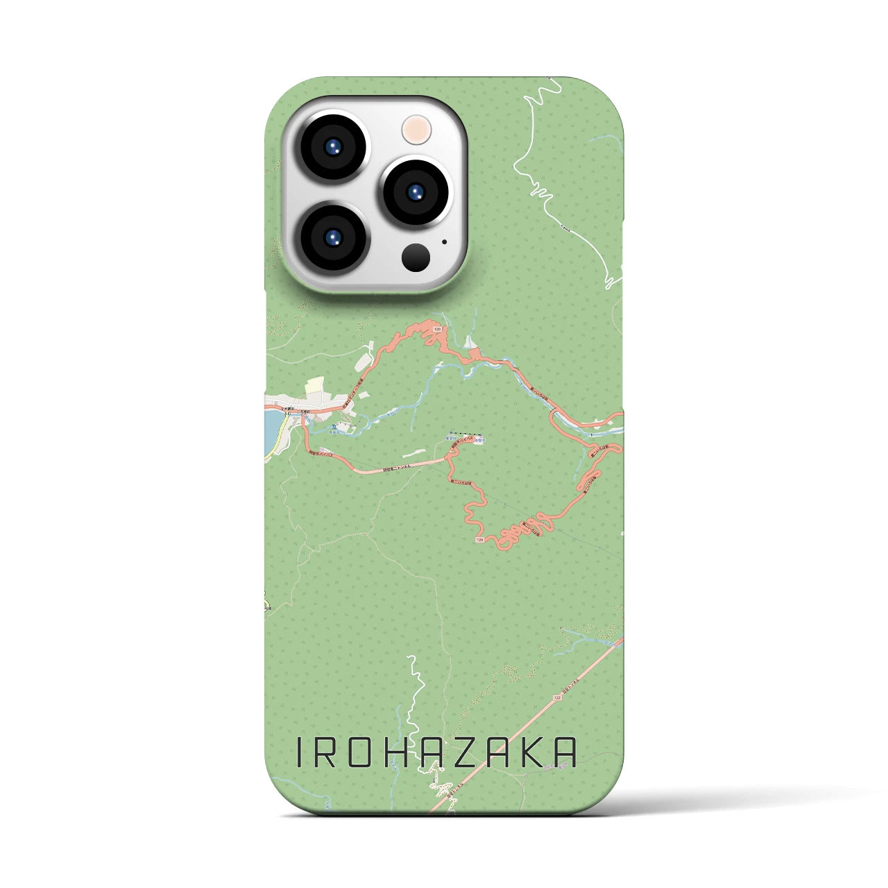 【いろは坂】地図柄iPhoneケース（バックカバータイプ・ナチュラル）iPhone 13 Pro 用