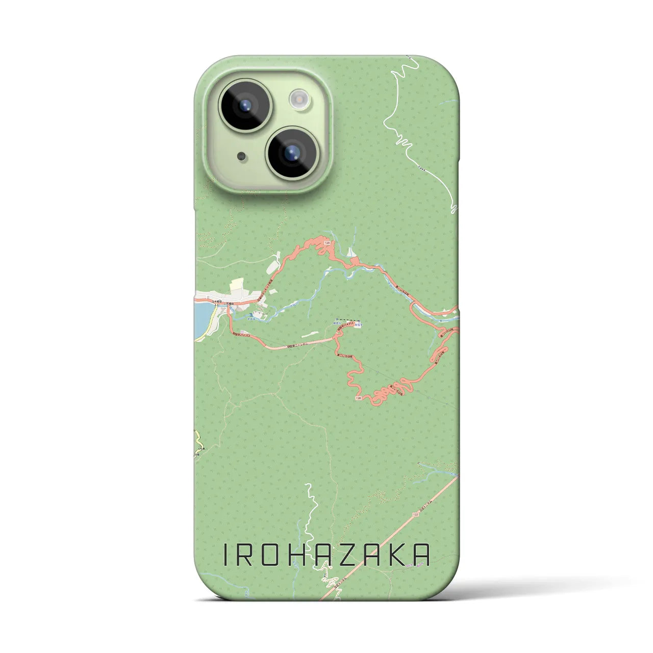 【いろは坂】地図柄iPhoneケース（バックカバータイプ・ナチュラル）iPhone 15 用