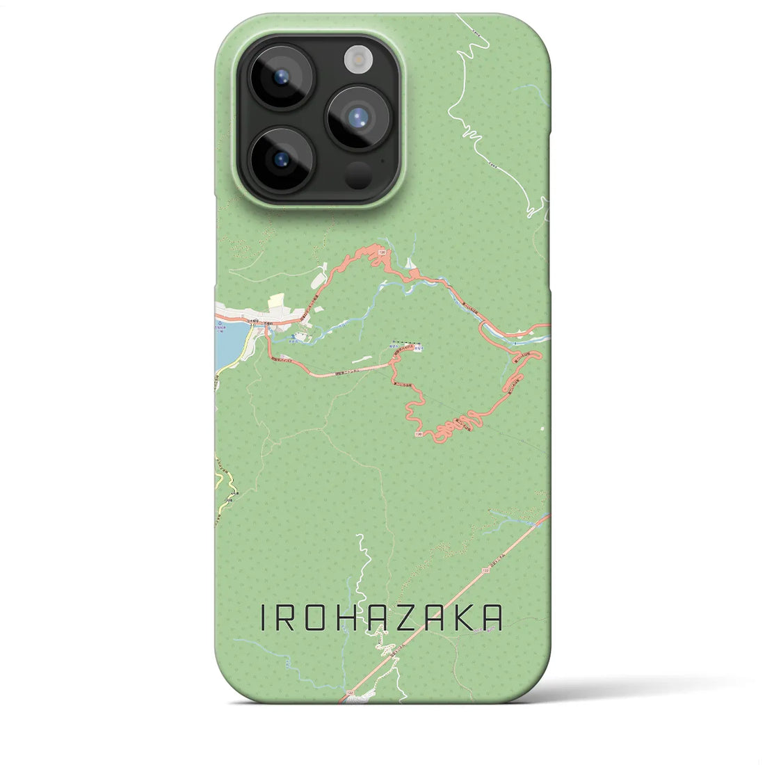 【いろは坂】地図柄iPhoneケース（バックカバータイプ・ナチュラル）iPhone 15 Pro Max 用