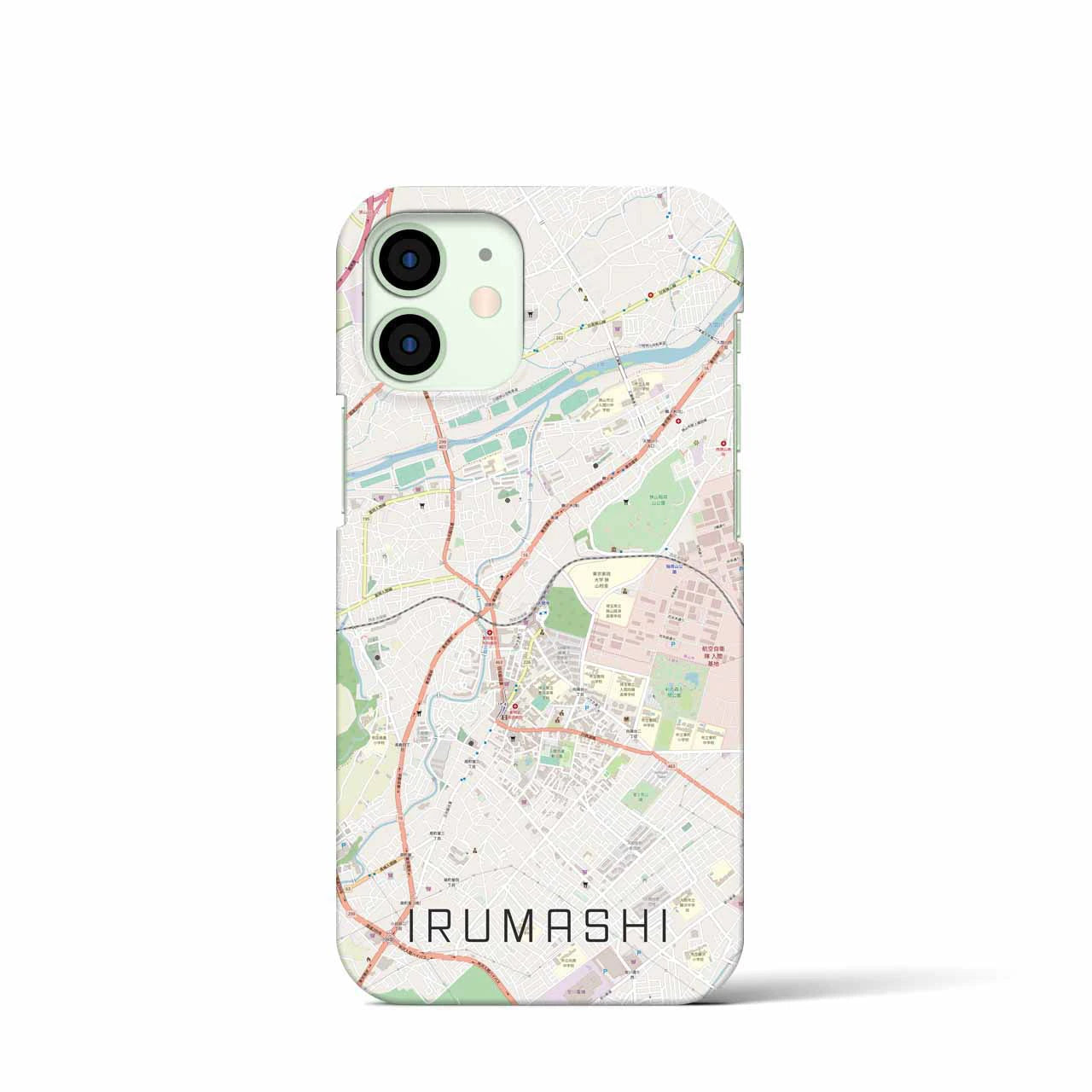【入間市】地図柄iPhoneケース（バックカバータイプ・ナチュラル）iPhone 12 mini 用