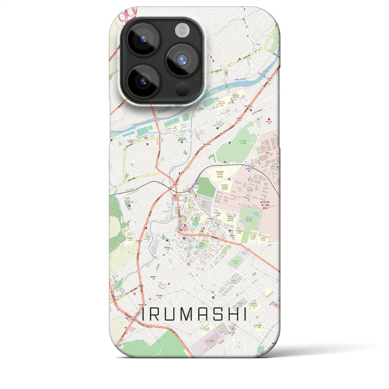 【入間市】地図柄iPhoneケース（バックカバータイプ・ナチュラル）iPhone 15 Pro Max 用