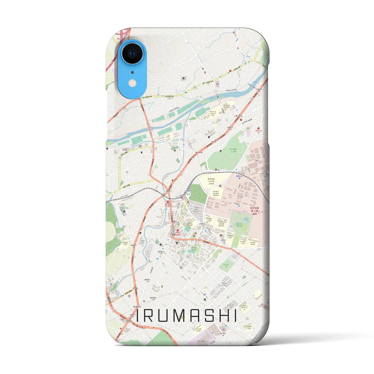 【入間市】地図柄iPhoneケース（バックカバータイプ・ナチュラル）iPhone XR 用