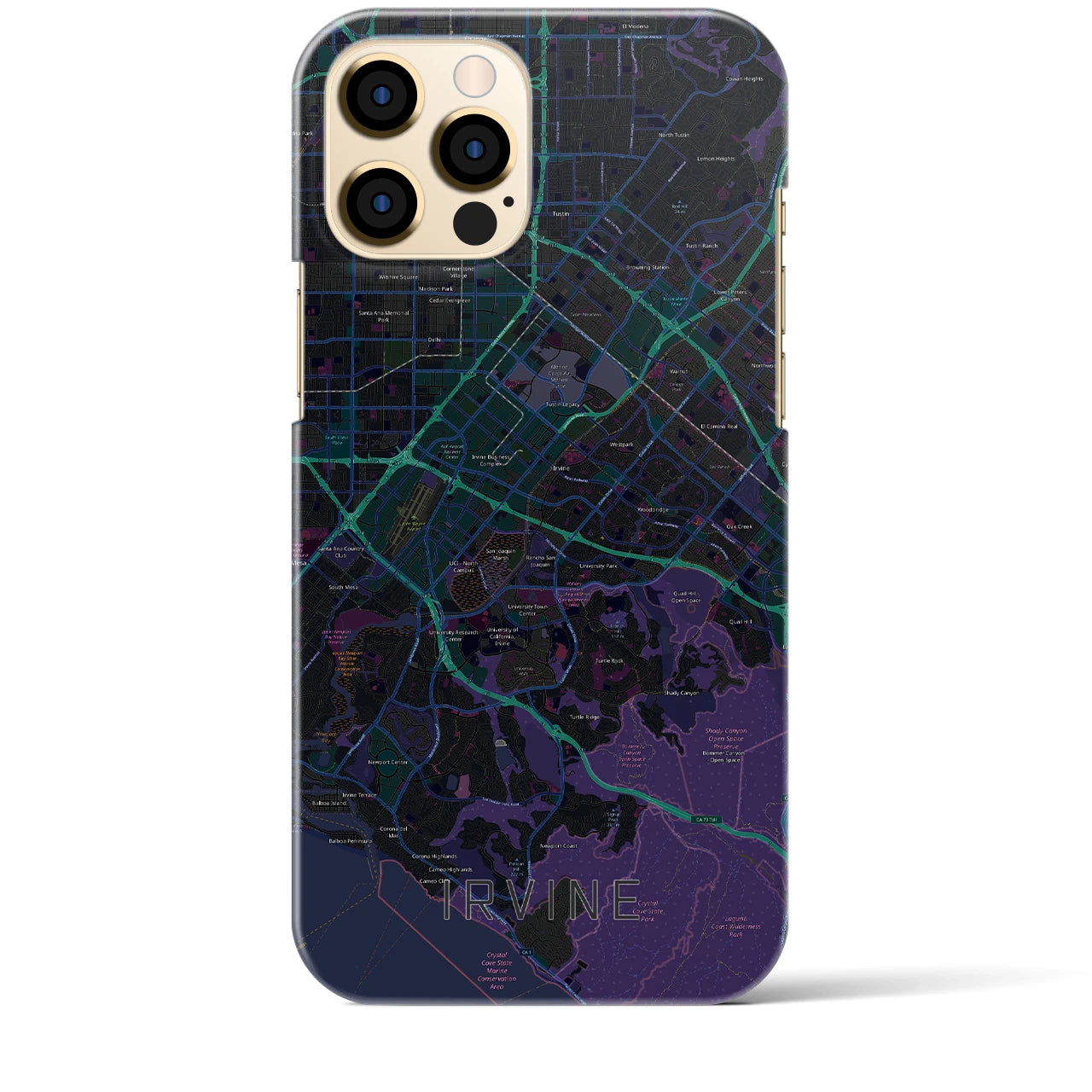 【アーバイン】地図柄iPhoneケース（バックカバータイプ・ブラック）iPhone 12 Pro Max 用