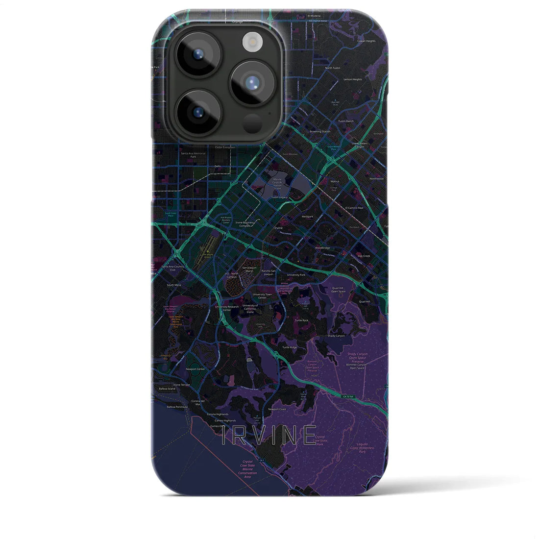 【アーバイン】地図柄iPhoneケース（バックカバータイプ・ブラック）iPhone 15 Pro Max 用