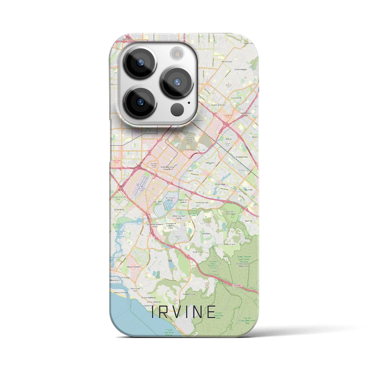 【アーバイン】地図柄iPhoneケース（バックカバータイプ・ナチュラル）iPhone 14 Pro 用