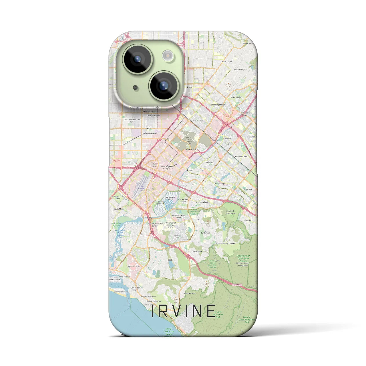 【アーバイン】地図柄iPhoneケース（バックカバータイプ・ナチュラル）iPhone 15 用