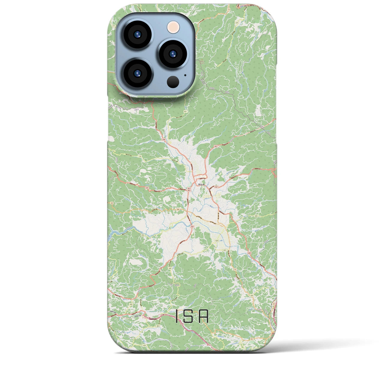 【伊佐】地図柄iPhoneケース（バックカバータイプ・ナチュラル）iPhone 13 Pro Max 用