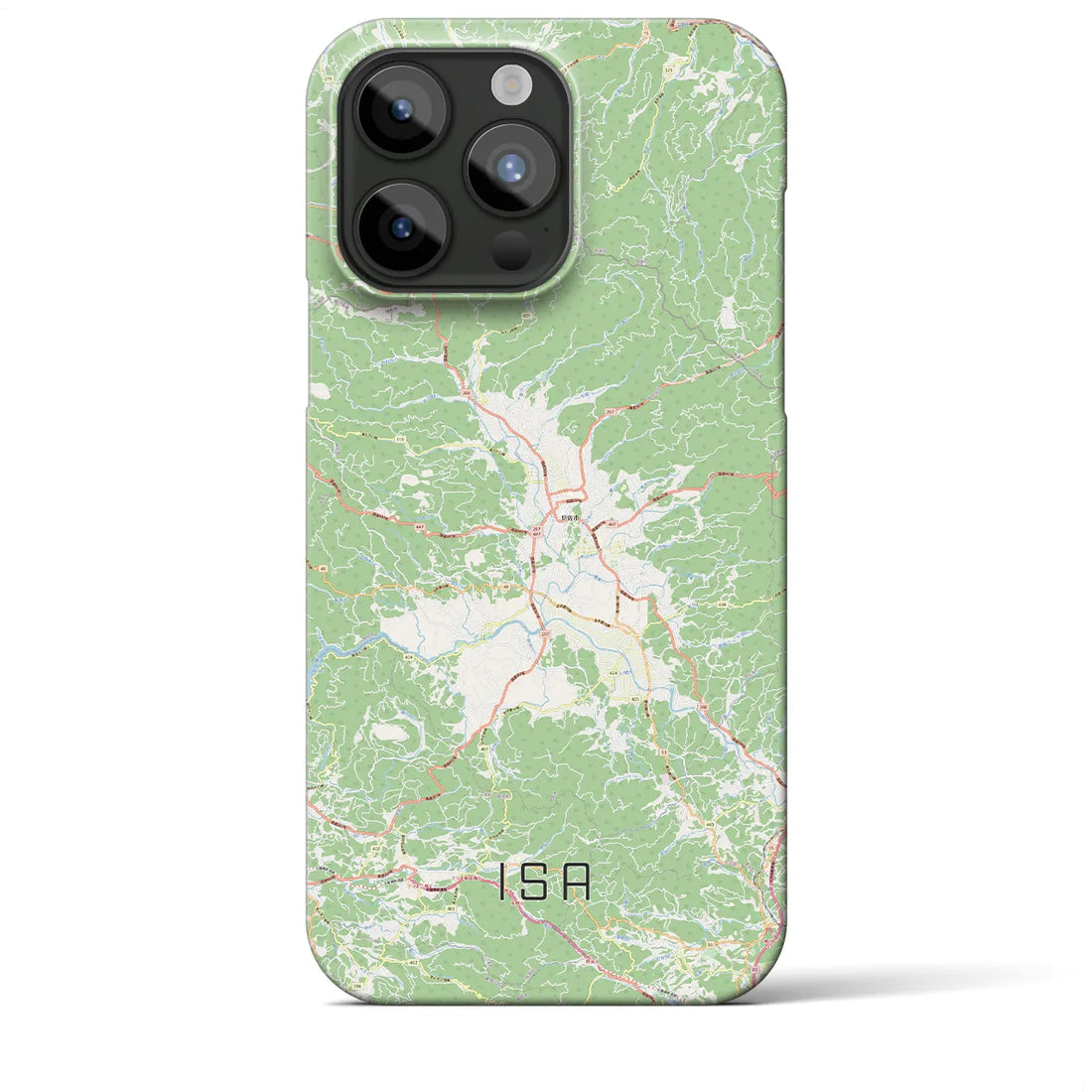 【伊佐】地図柄iPhoneケース（バックカバータイプ・ナチュラル）iPhone 15 Pro Max 用