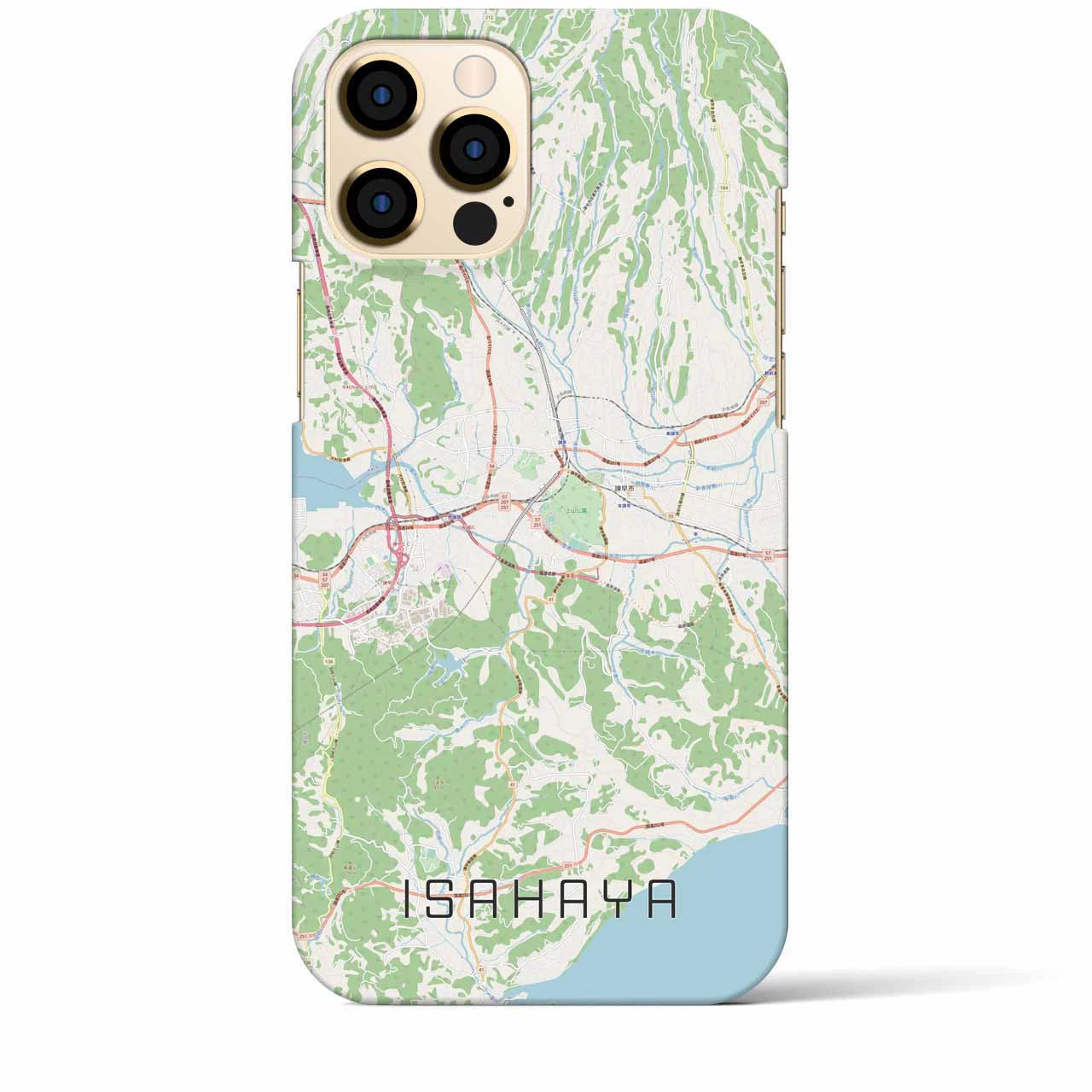 【諫早】地図柄iPhoneケース（バックカバータイプ・ナチュラル）iPhone 12 Pro Max 用