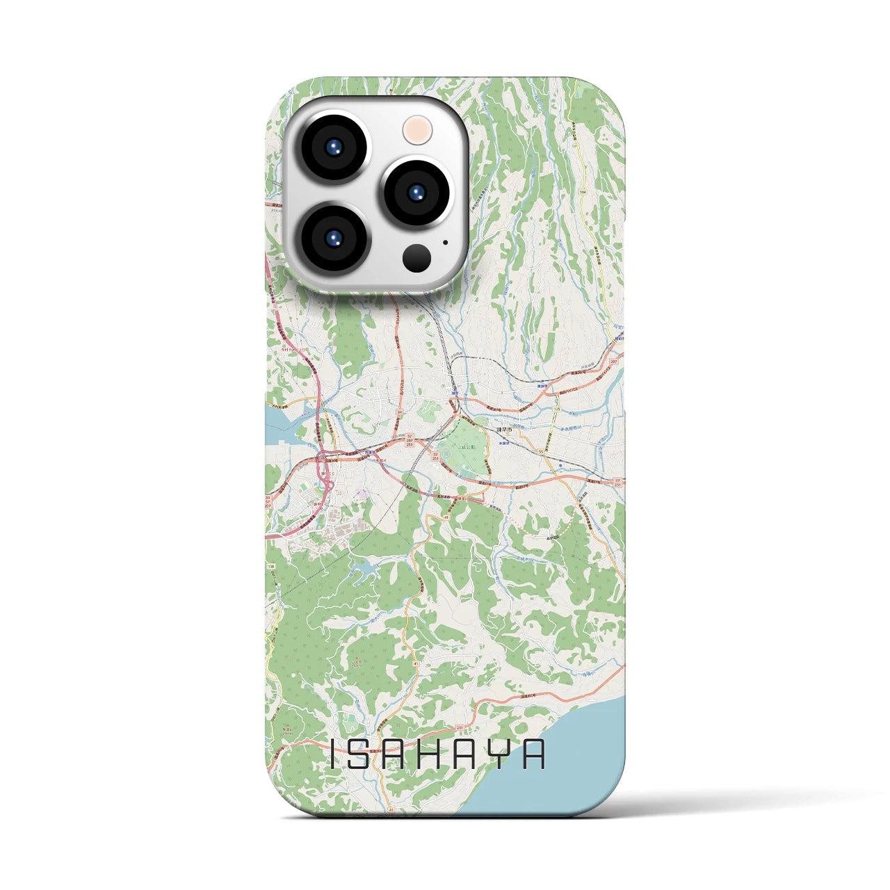 【諫早】地図柄iPhoneケース（バックカバータイプ・ナチュラル）iPhone 13 Pro 用