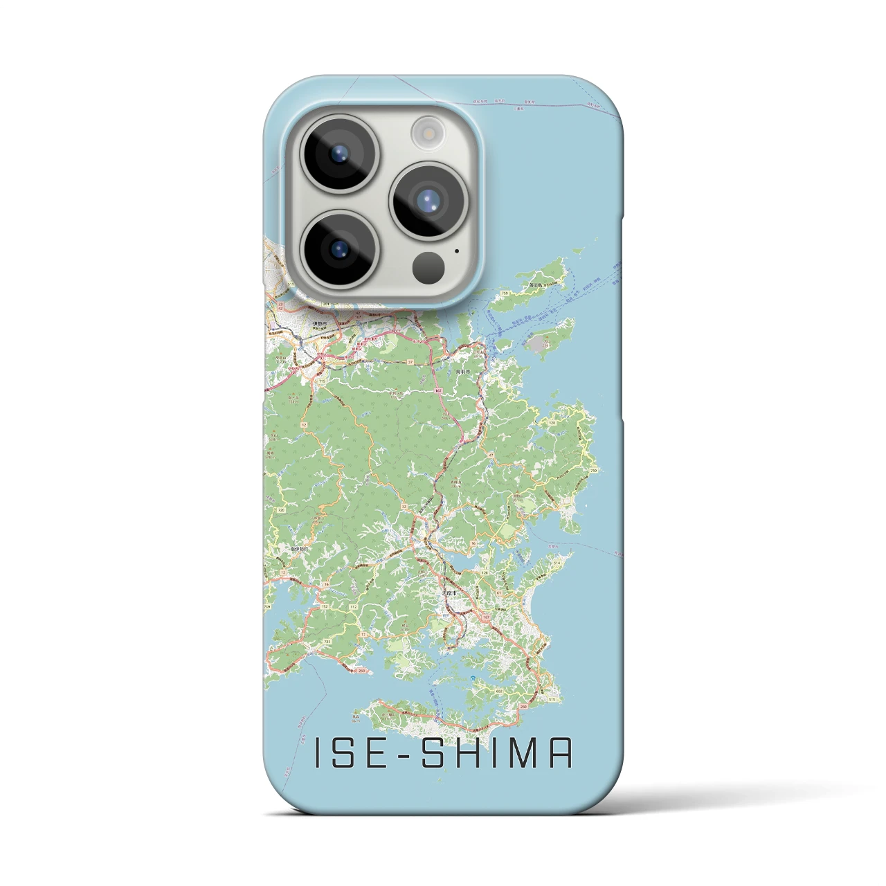 【伊勢志摩】地図柄iPhoneケース（バックカバータイプ・ナチュラル）iPhone 15 Pro 用
