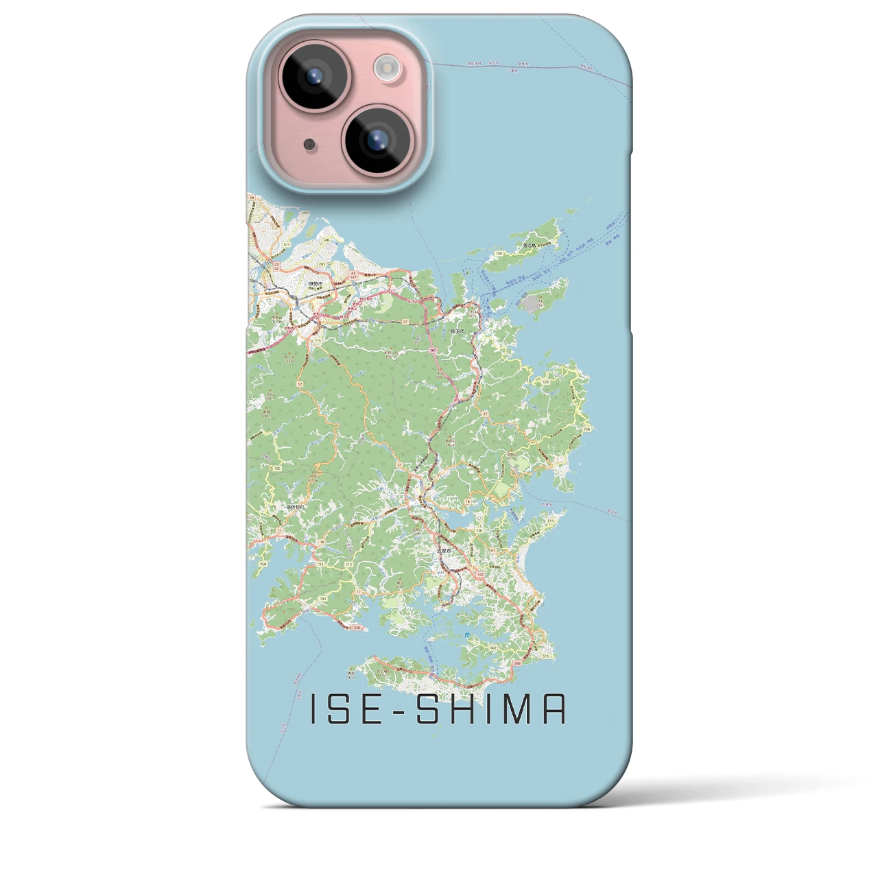 【伊勢志摩】地図柄iPhoneケース（バックカバータイプ・ナチュラル）iPhone 15 Plus 用