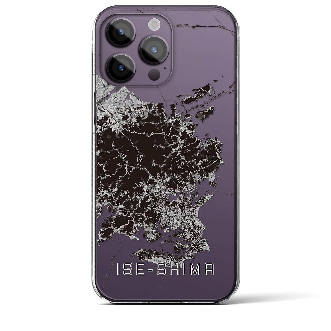 【伊勢志摩】地図柄iPhoneケース（クリアタイプ・モノトーン）iPhone 14 Pro Max 用