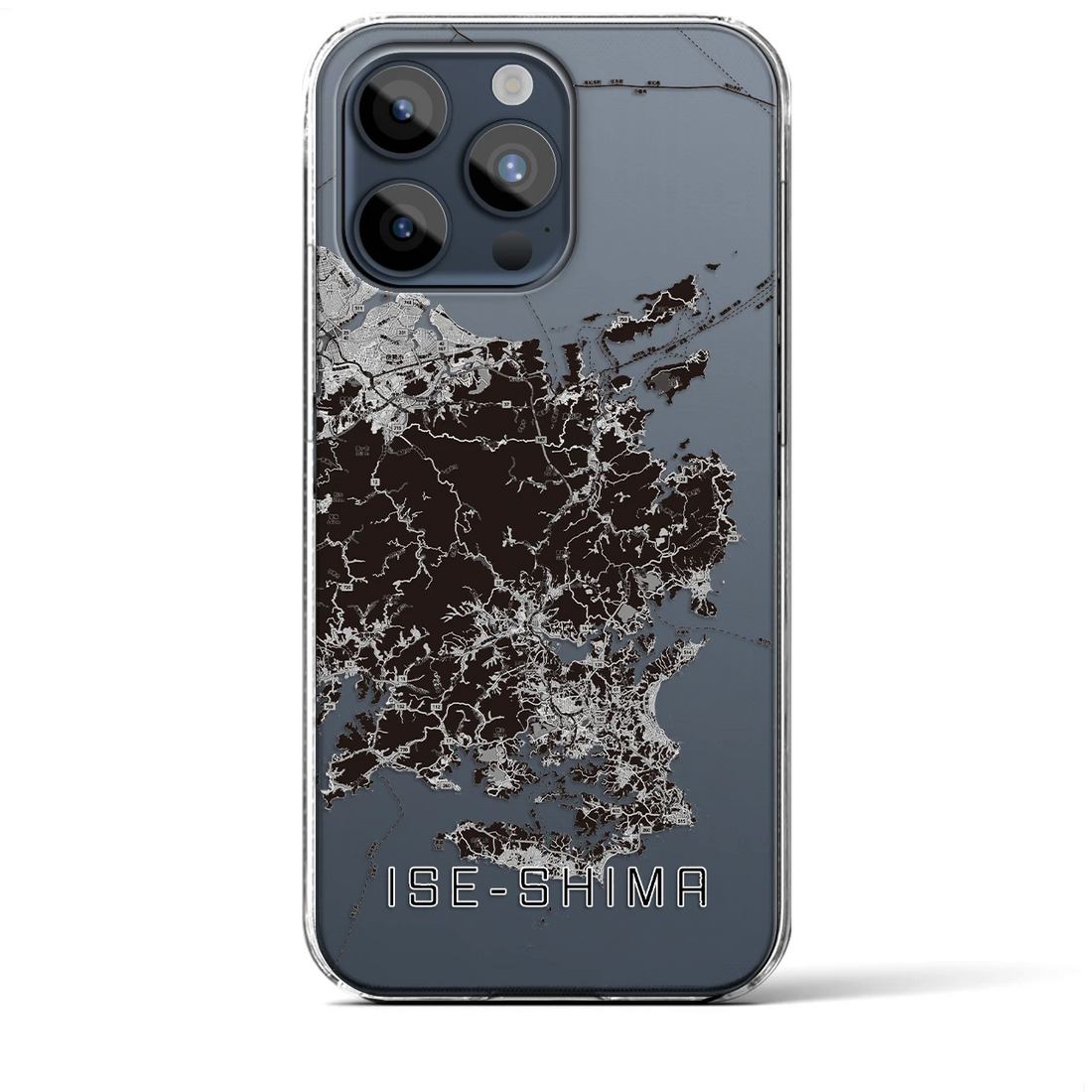 【伊勢志摩】地図柄iPhoneケース（クリアタイプ・モノトーン）iPhone 15 Pro Max 用