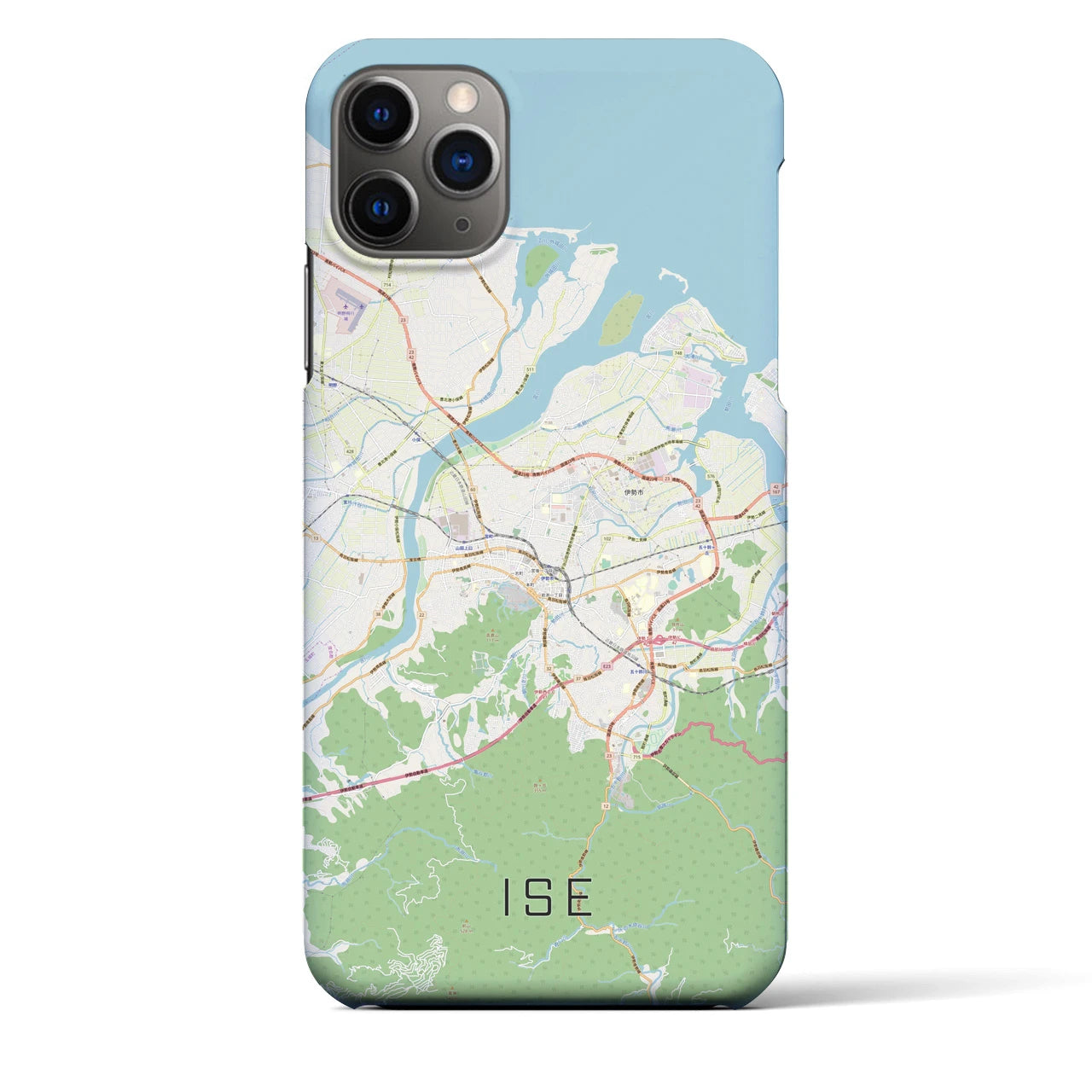 【伊勢】地図柄iPhoneケース（バックカバータイプ・ナチュラル）iPhone 11 Pro Max 用