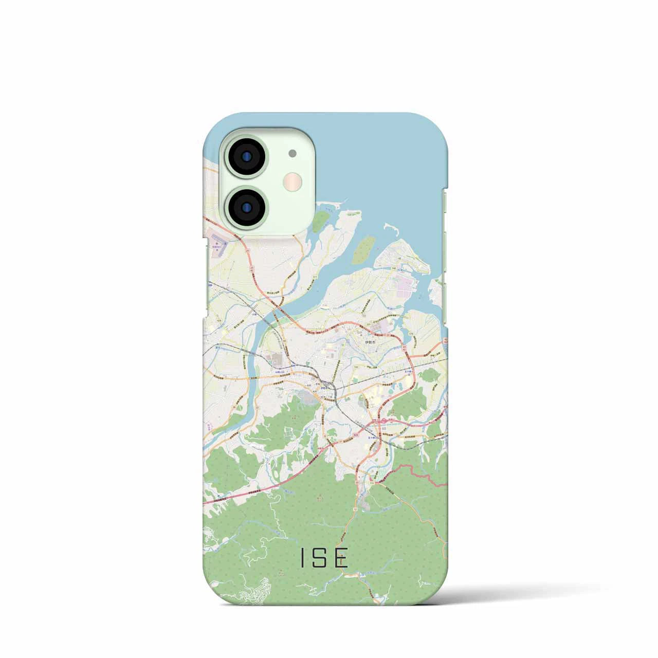 【伊勢】地図柄iPhoneケース（バックカバータイプ・ナチュラル）iPhone 12 mini 用